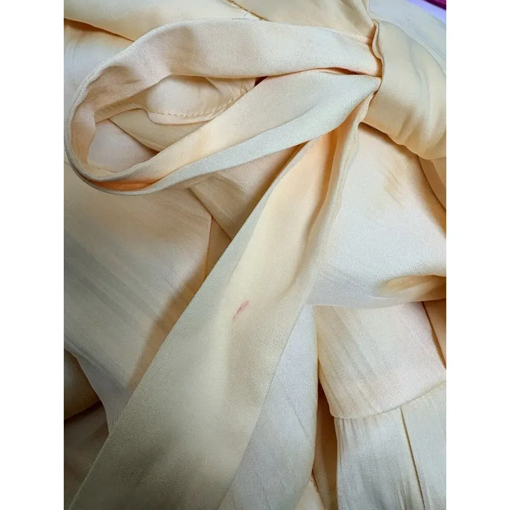 Maeve‎ Anthropologie Yellow Ruffle Wrap Skirt Tie Waist Layered Womens XL